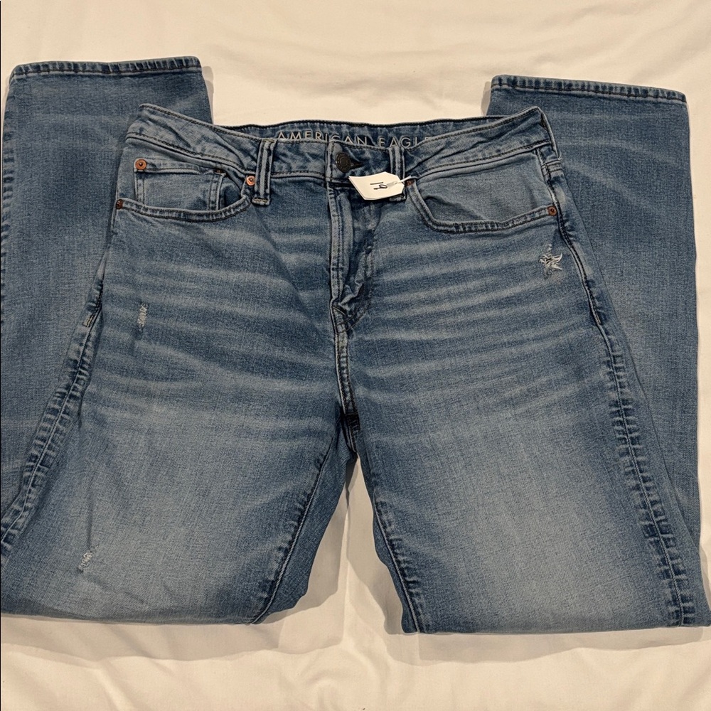 American Eagle Outfitters Men's Light Blue Straight Jeans
